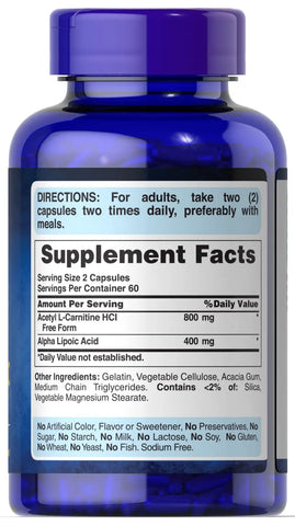 Acetyl L-Carnitine 400 mg with Alpha Lipoic Acid 200 mg