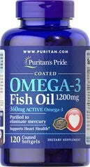 Omega-3 Fish Oil Coated 1200 mg (360 mg Active Omega-3)