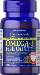 Omega-3 Fish Oil 1290 mg per serving (2 Mini Gels) 900 mg Active Omega-3